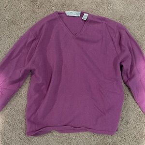Valerie Steven’s Women's V-Neck Sweater in Plum
